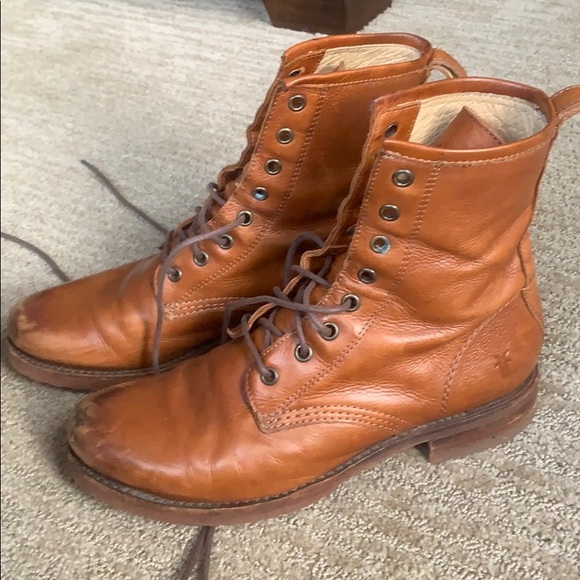 frye veronica combat cognac